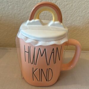 Rae Dunn Human Kind Mug Topper Mug NEW